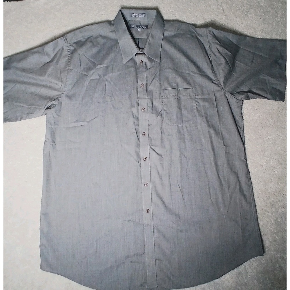 Falcon Bay Classics Men's Gray Short Sleeve Dress Shirt Size 18.5 Tall